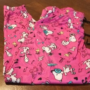 Peanuts Pink Snoopy Pajama Bottom Size L
